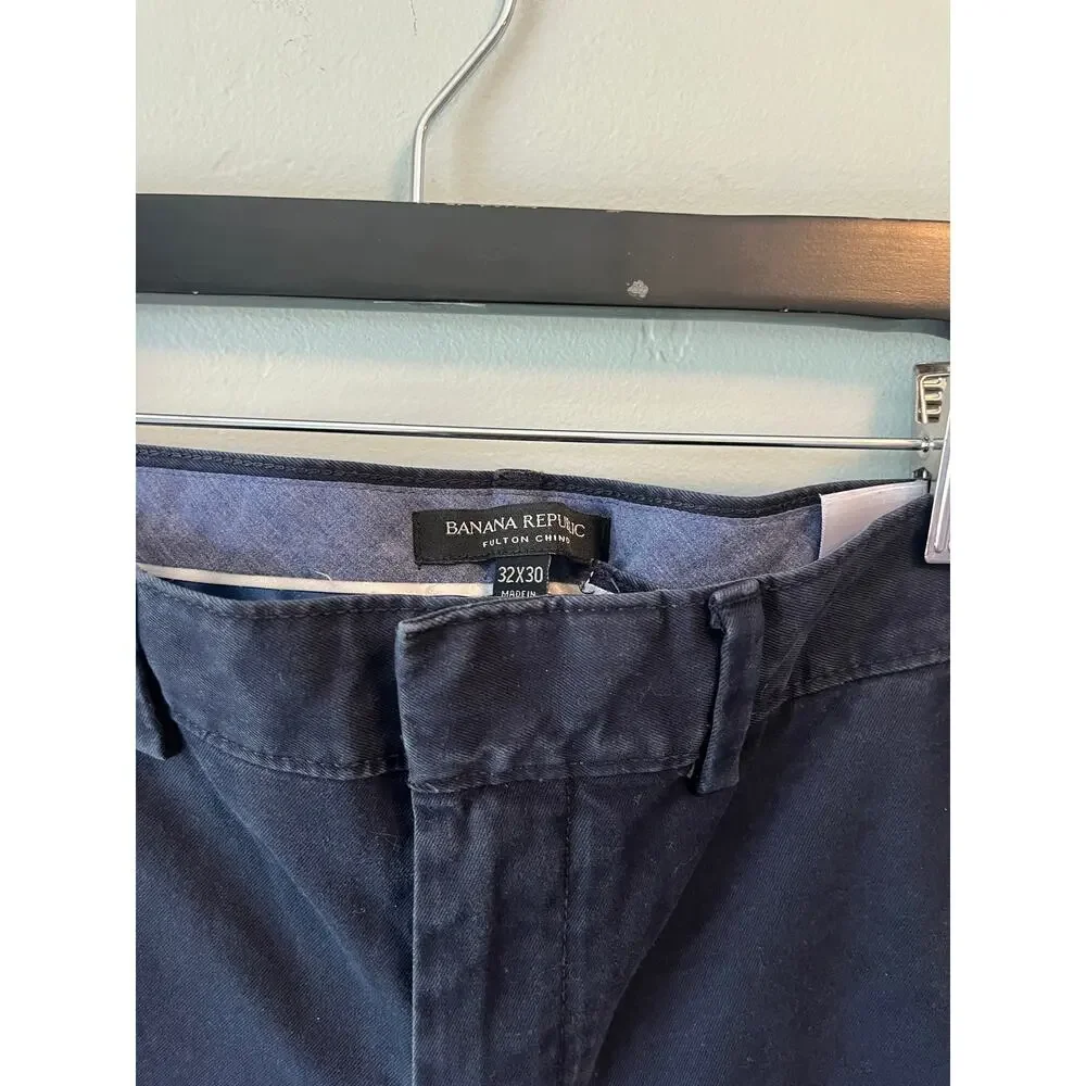 Men's Banana Republic Navy Fulton Chino Slacks